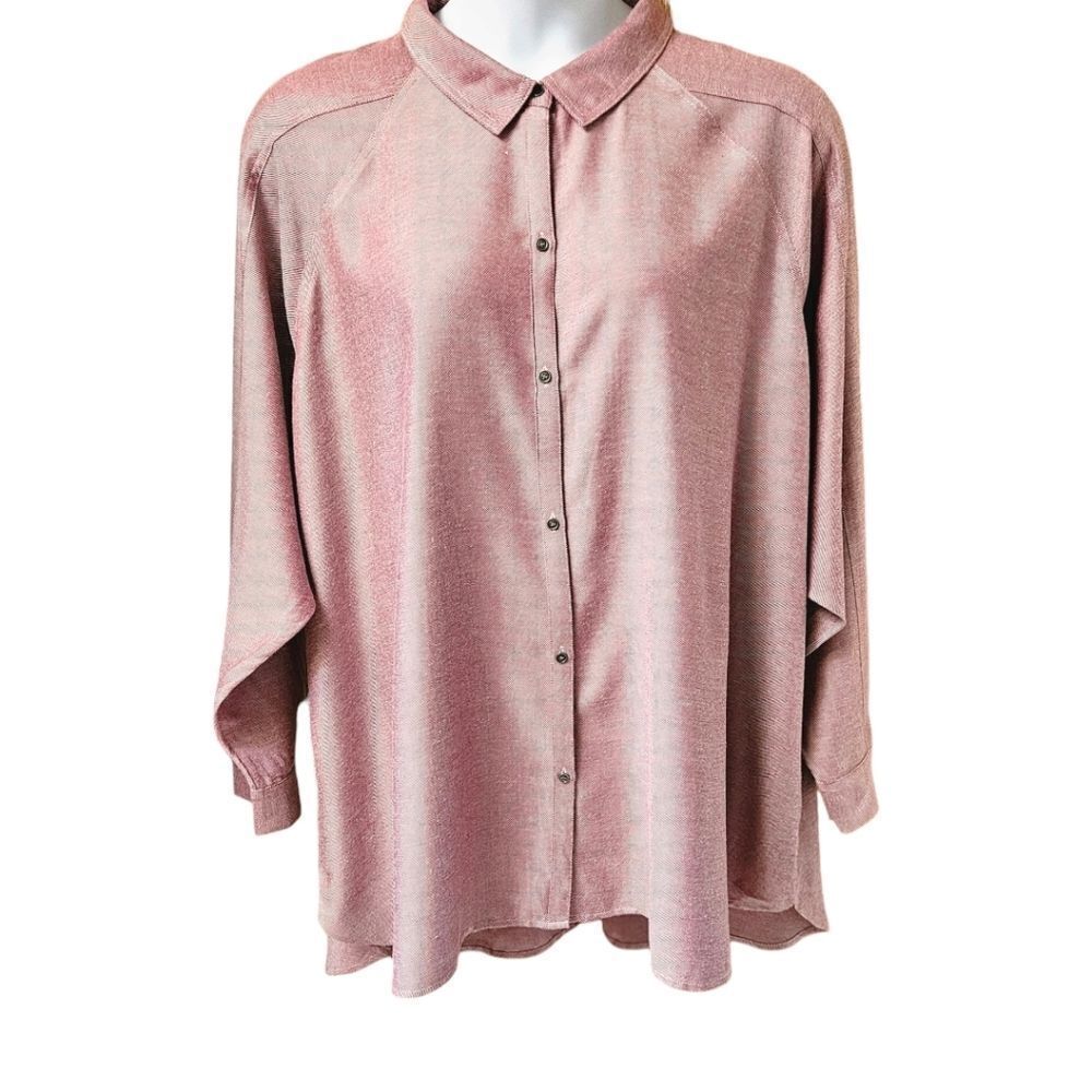 WESTBOUND Women's Plus Size Mauve Super soft Long Sleeve Button - Up Shirt 3X - Picture 3 of 12